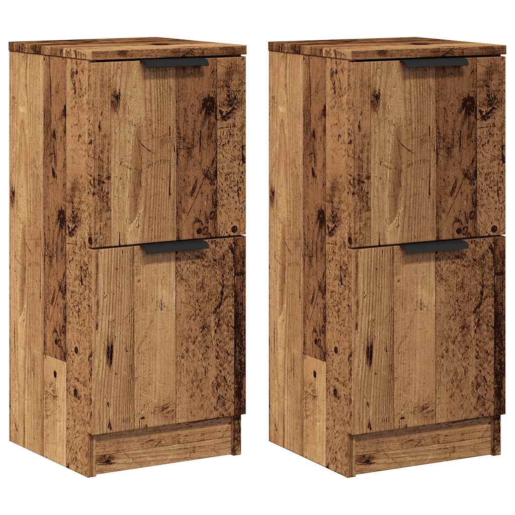 Dressoirs 2 st 30x30x70 cm bewerkt hout oud houtkleurig is nu te koop bij PeponiXL, paradijselijk wonen!