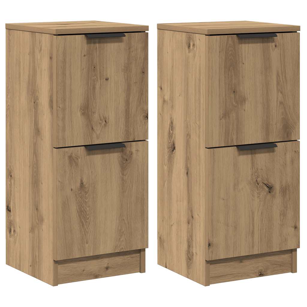 Dressoirs 2 st 30x30x70 cm bewerkt hout artisanaal eikenkleur is nu te koop bij PeponiXL, paradijselijk wonen!