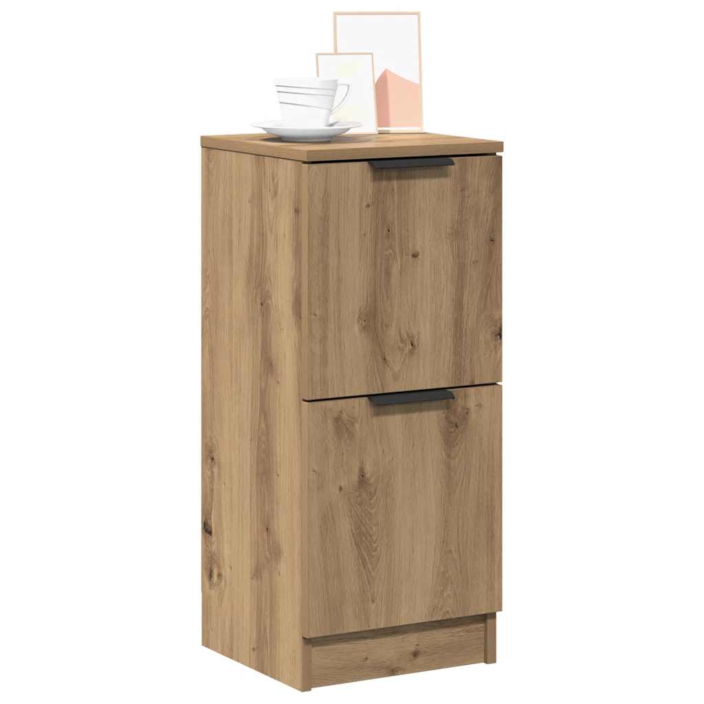 Dressoirs 2 st 30x30x70 cm bewerkt hout artisanaal eikenkleur is nu te koop bij PeponiXL, paradijselijk wonen!