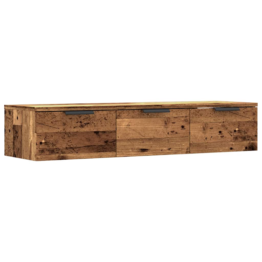 Wandkast 102x30x20 cm bewerkt hout oud houtkleurig is nu te koop bij PeponiXL, paradijselijk wonen!
