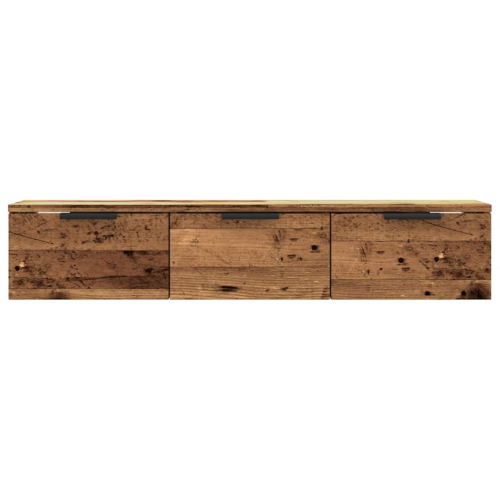 Wandkast 102x30x20 cm bewerkt hout oud houtkleurig is nu te koop bij PeponiXL, paradijselijk wonen!