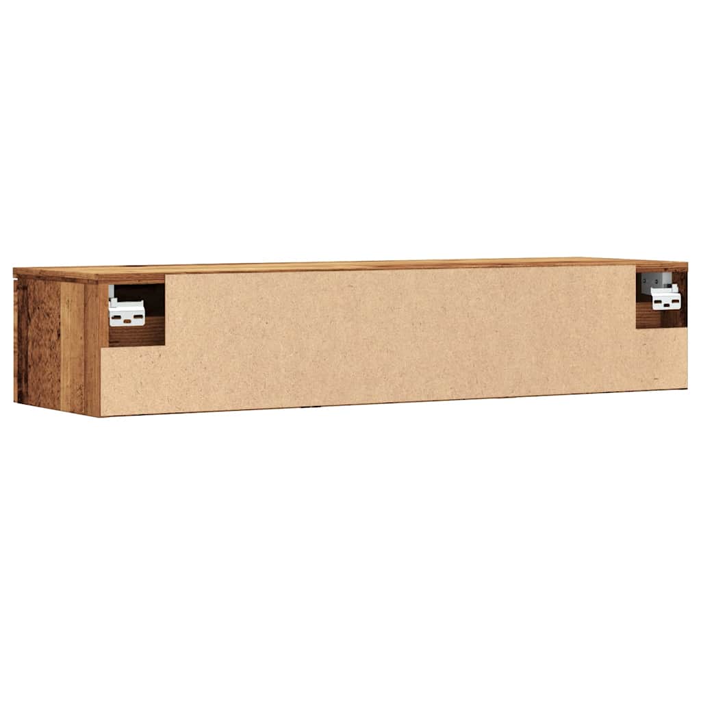 Wandkast 102x30x20 cm bewerkt hout oud houtkleurig is nu te koop bij PeponiXL, paradijselijk wonen!