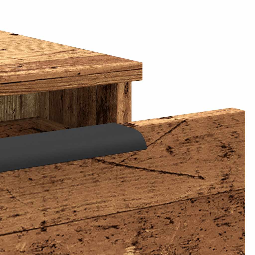 Wandkast 102x30x20 cm bewerkt hout oud houtkleurig is nu te koop bij PeponiXL, paradijselijk wonen!