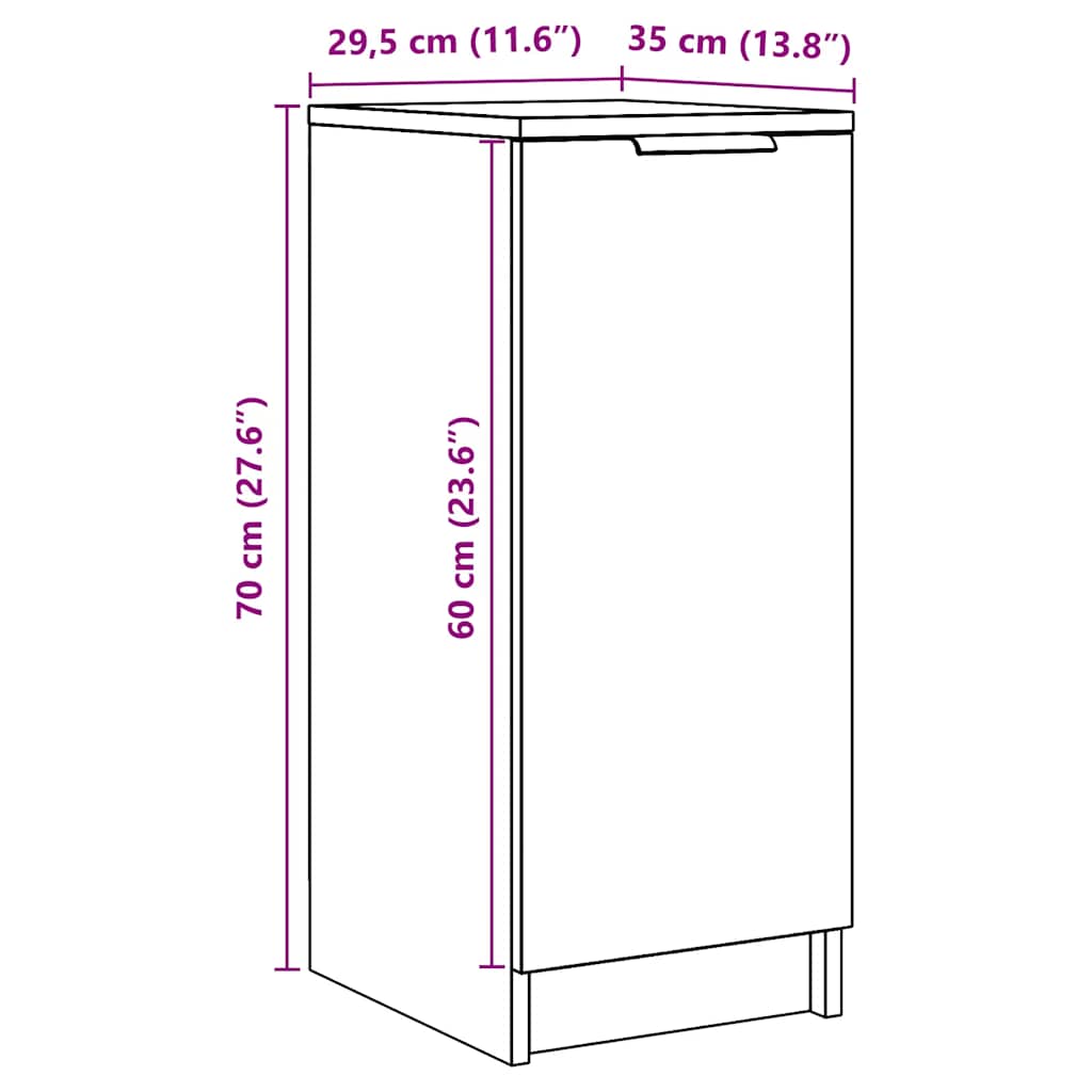 Schoenenkast 29,5x35x70 cm bewerkt hout oud houtkleurig is nu te koop bij PeponiXL, paradijselijk wonen!
