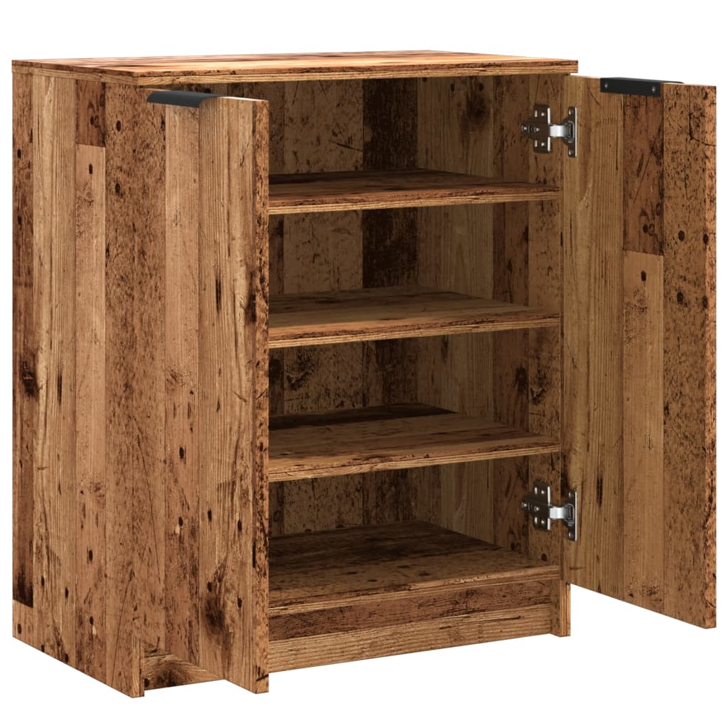 Schoenenkast 59x35x70 cm bewerkt hout oud houtkleurig is nu te koop bij PeponiXL, paradijselijk wonen!