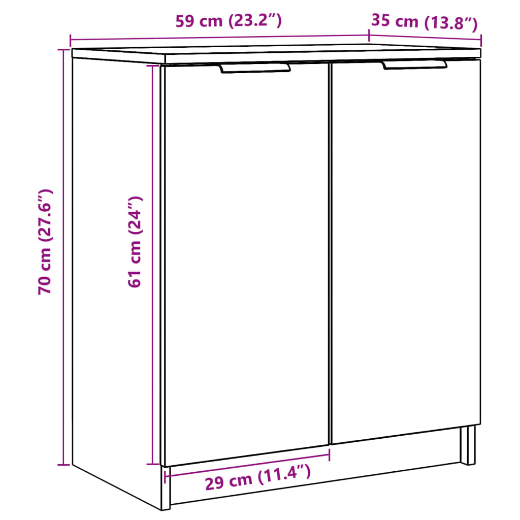 Schoenenkast 59x35x70 cm bewerkt hout oud houtkleurig is nu te koop bij PeponiXL, paradijselijk wonen!