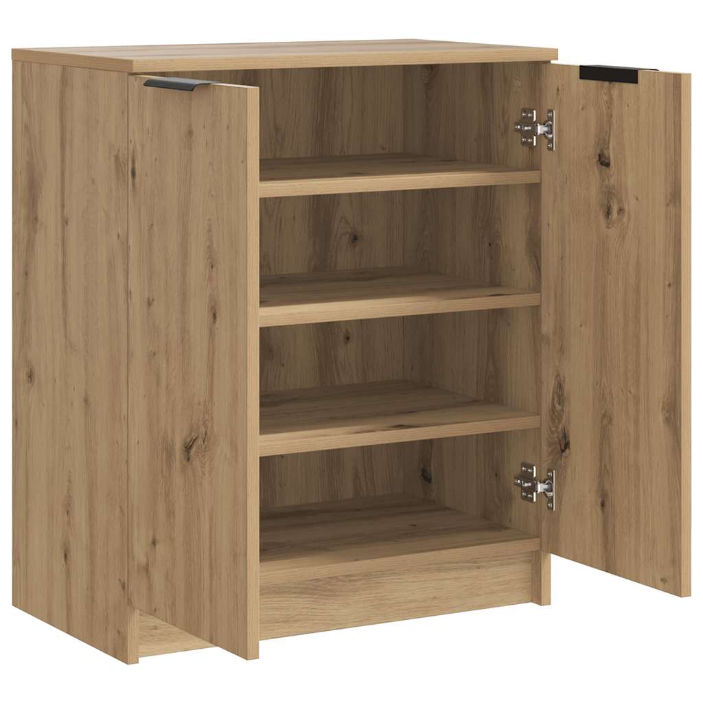 Schoenenkast 59x35x70 cm bewerkt hout artisanaal eikenkleurig is nu te koop bij PeponiXL, paradijselijk wonen!