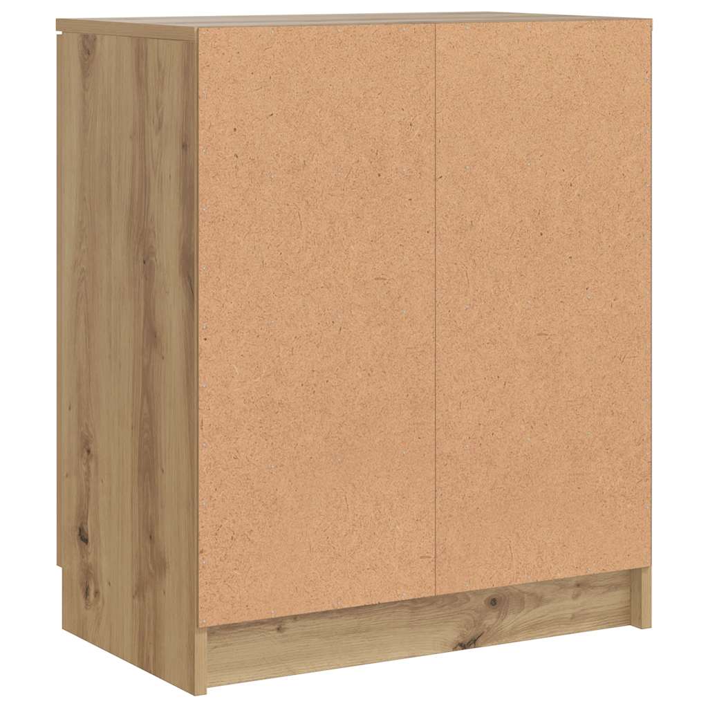 Schoenenkast 59x35x70 cm bewerkt hout artisanaal eikenkleurig is nu te koop bij PeponiXL, paradijselijk wonen!