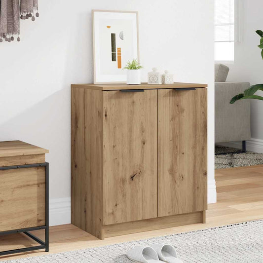Schoenenkast 59x35x70 cm bewerkt hout artisanaal eikenkleurig is nu te koop bij PeponiXL, paradijselijk wonen!