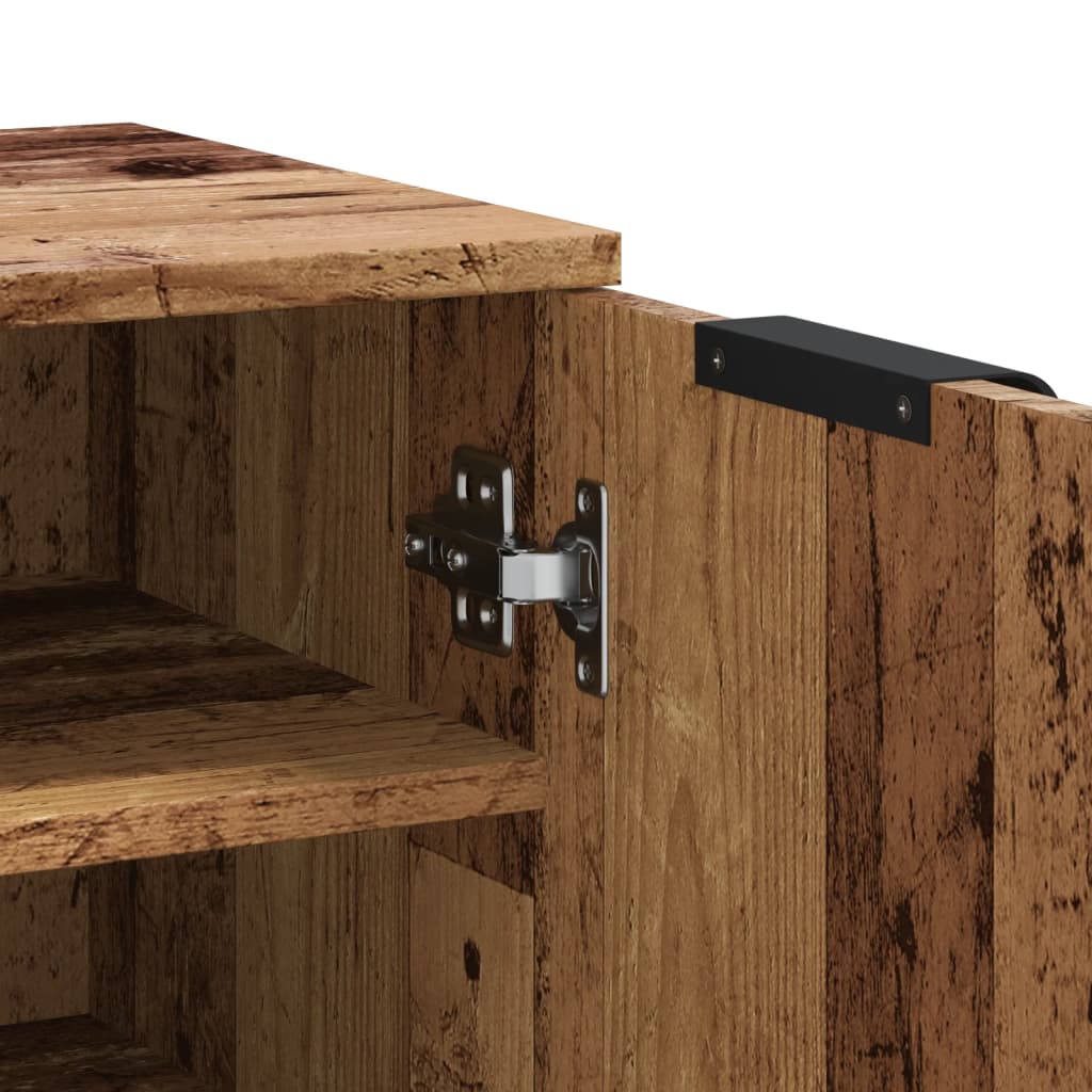 Schoenenkast 29,5x35x100,5 cm bewerkt hout oud houtkleurig is nu te koop bij PeponiXL, paradijselijk wonen!