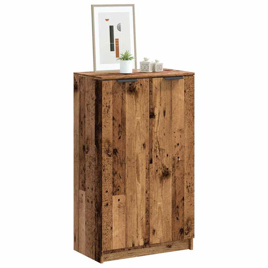 Schoenenkast 59x35x100,5 cm bewerkt hout oud houtkleurig is nu te koop bij PeponiXL, paradijselijk wonen!