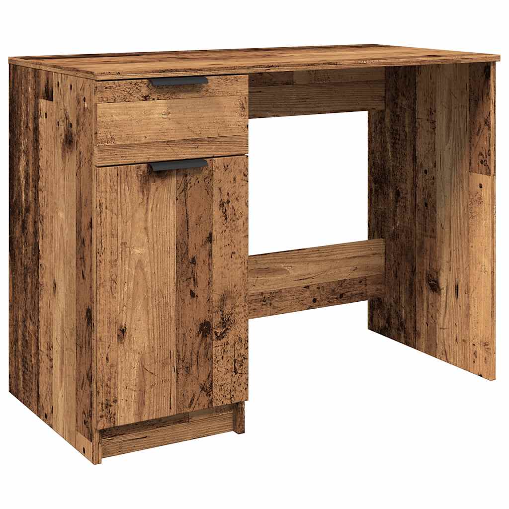 Bureau 100x50x75 cm bewerkt hout oud houtkleurig is nu te koop bij PeponiXL, paradijselijk wonen!