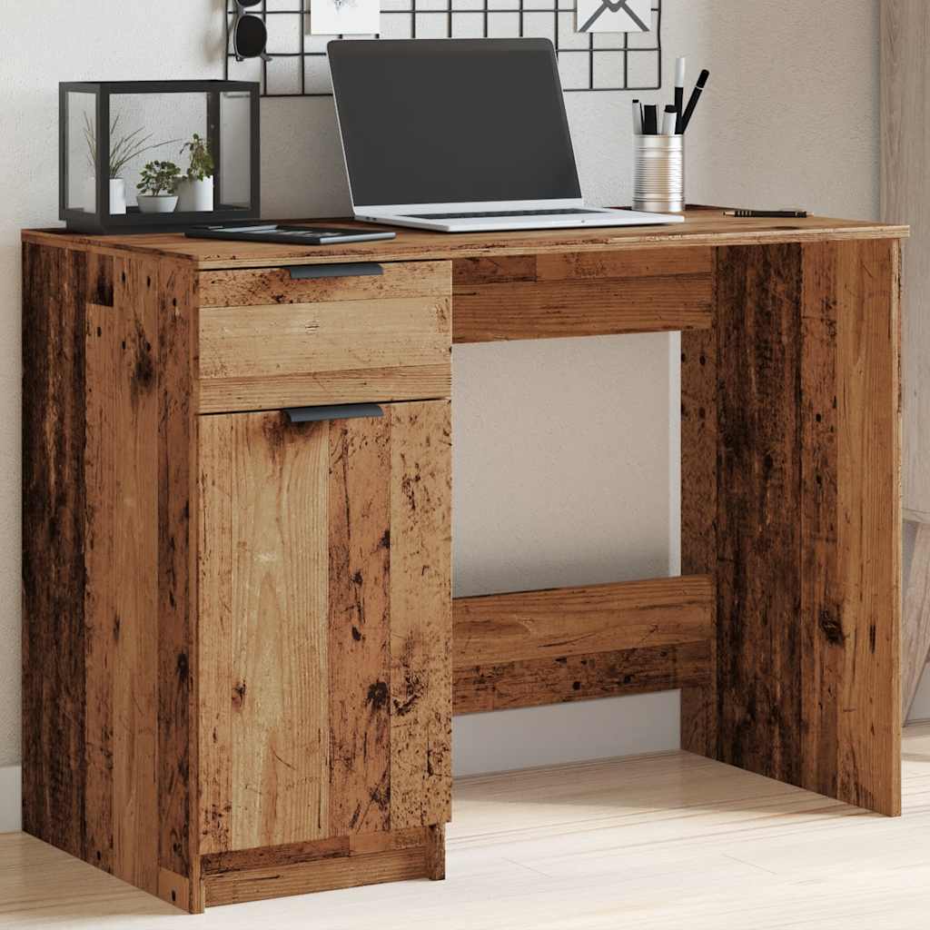 Bureau 100x50x75 cm bewerkt hout oud houtkleurig is nu te koop bij PeponiXL, paradijselijk wonen!
