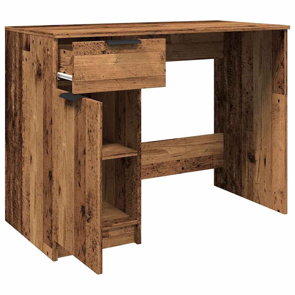 Bureau 100x50x75 cm bewerkt hout oud houtkleurig is nu te koop bij PeponiXL, paradijselijk wonen!