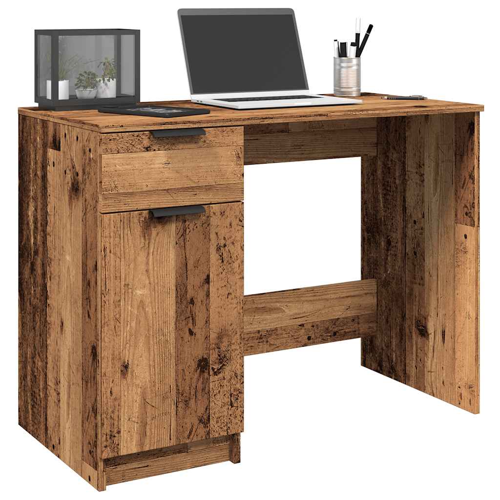 Bureau 100x50x75 cm bewerkt hout oud houtkleurig is nu te koop bij PeponiXL, paradijselijk wonen!