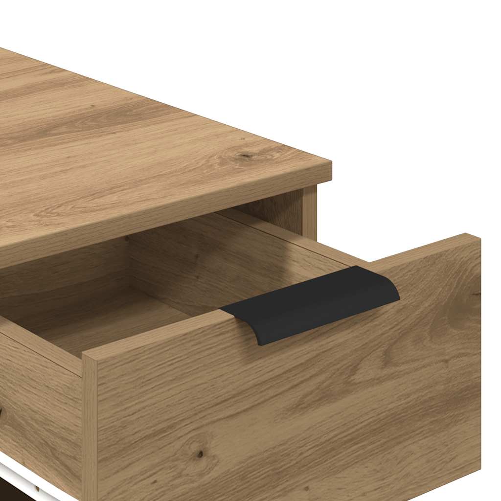 Bureaukast 33x50x75 cm bewerkt hout artisanaal eikenkleurig is nu te koop bij PeponiXL, paradijselijk wonen!