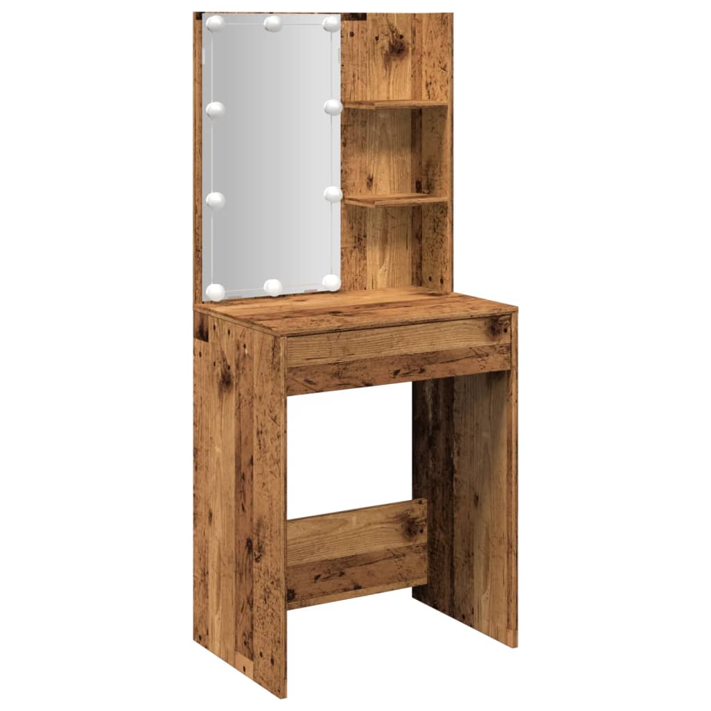 Kaptafel met LED-verlichting 60x40x140 cm oud houtkleurig is nu te koop bij PeponiXL, paradijselijk wonen!