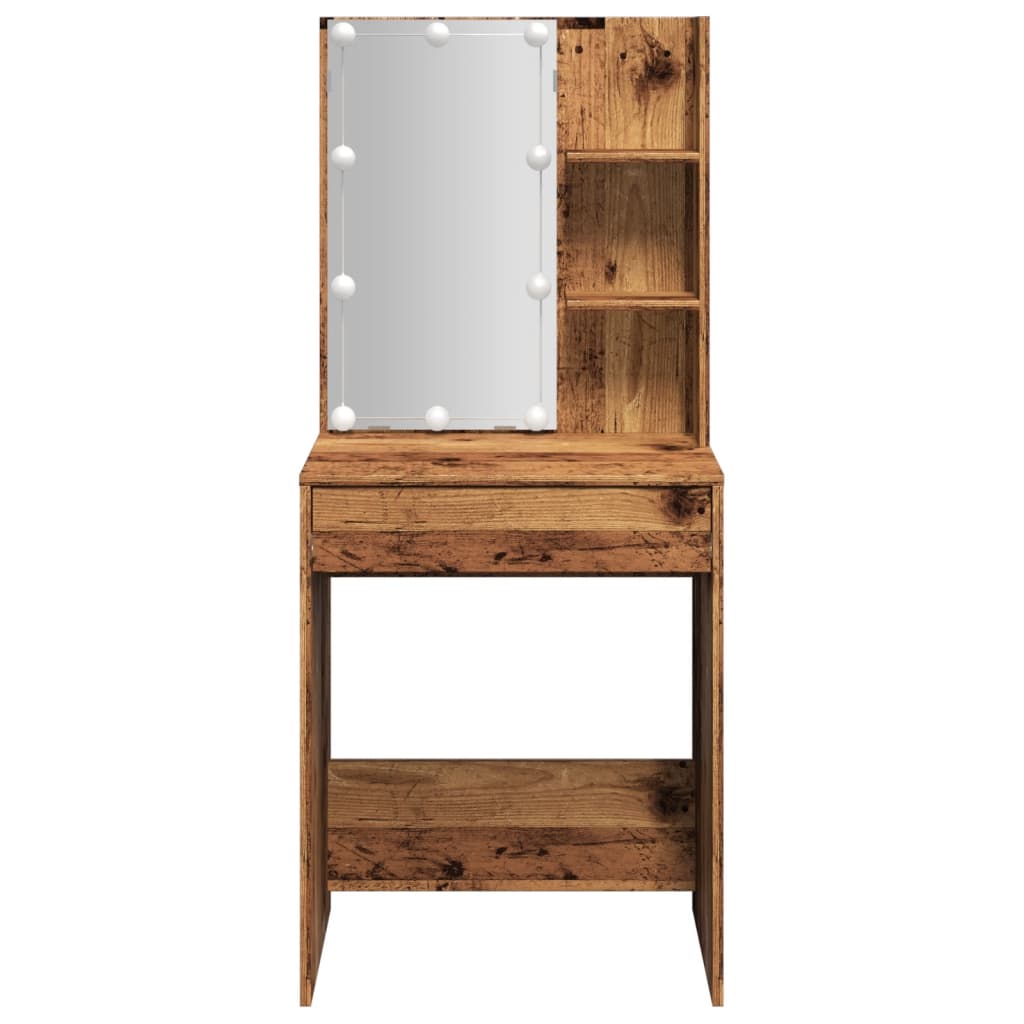 Kaptafel met LED-verlichting 60x40x140 cm oud houtkleurig is nu te koop bij PeponiXL, paradijselijk wonen!