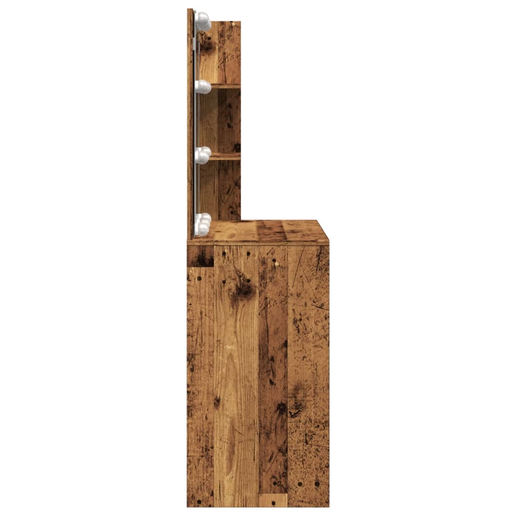 Kaptafel met LED-verlichting 60x40x140 cm oud houtkleurig is nu te koop bij PeponiXL, paradijselijk wonen!