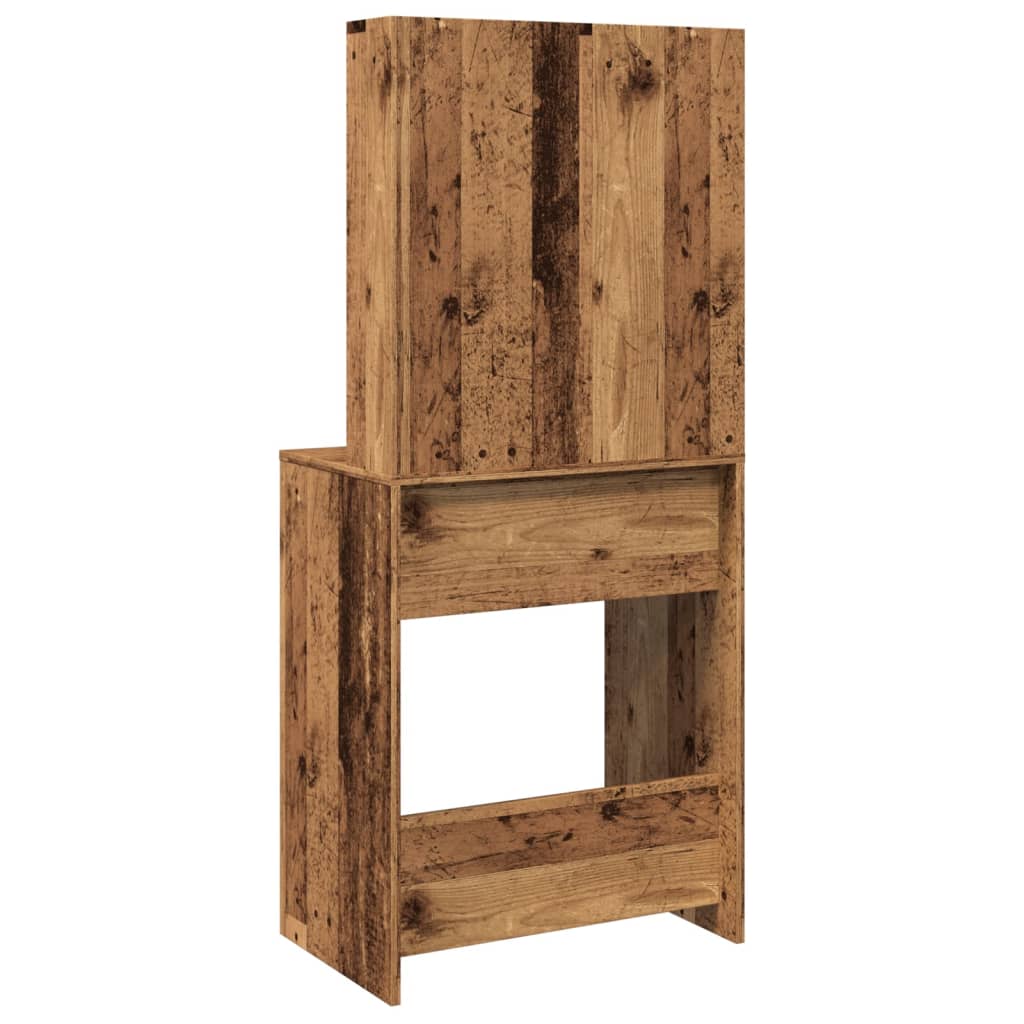 Kaptafel met LED-verlichting 60x40x140 cm oud houtkleurig is nu te koop bij PeponiXL, paradijselijk wonen!