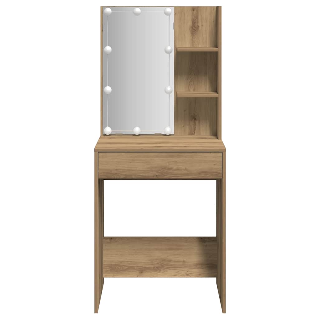 Kaptafel met LED-verlichting 60x40x140 cm artisanaal eikenkleur is nu te koop bij PeponiXL, paradijselijk wonen!