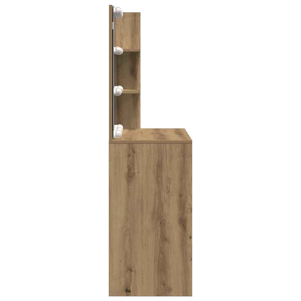 Kaptafel met LED-verlichting 60x40x140 cm artisanaal eikenkleur is nu te koop bij PeponiXL, paradijselijk wonen!