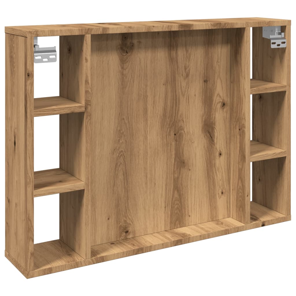 Spiegelkast met LED 76x15x55 cm bewerkt hout artisanaal eiken is nu te koop bij PeponiXL, paradijselijk wonen!