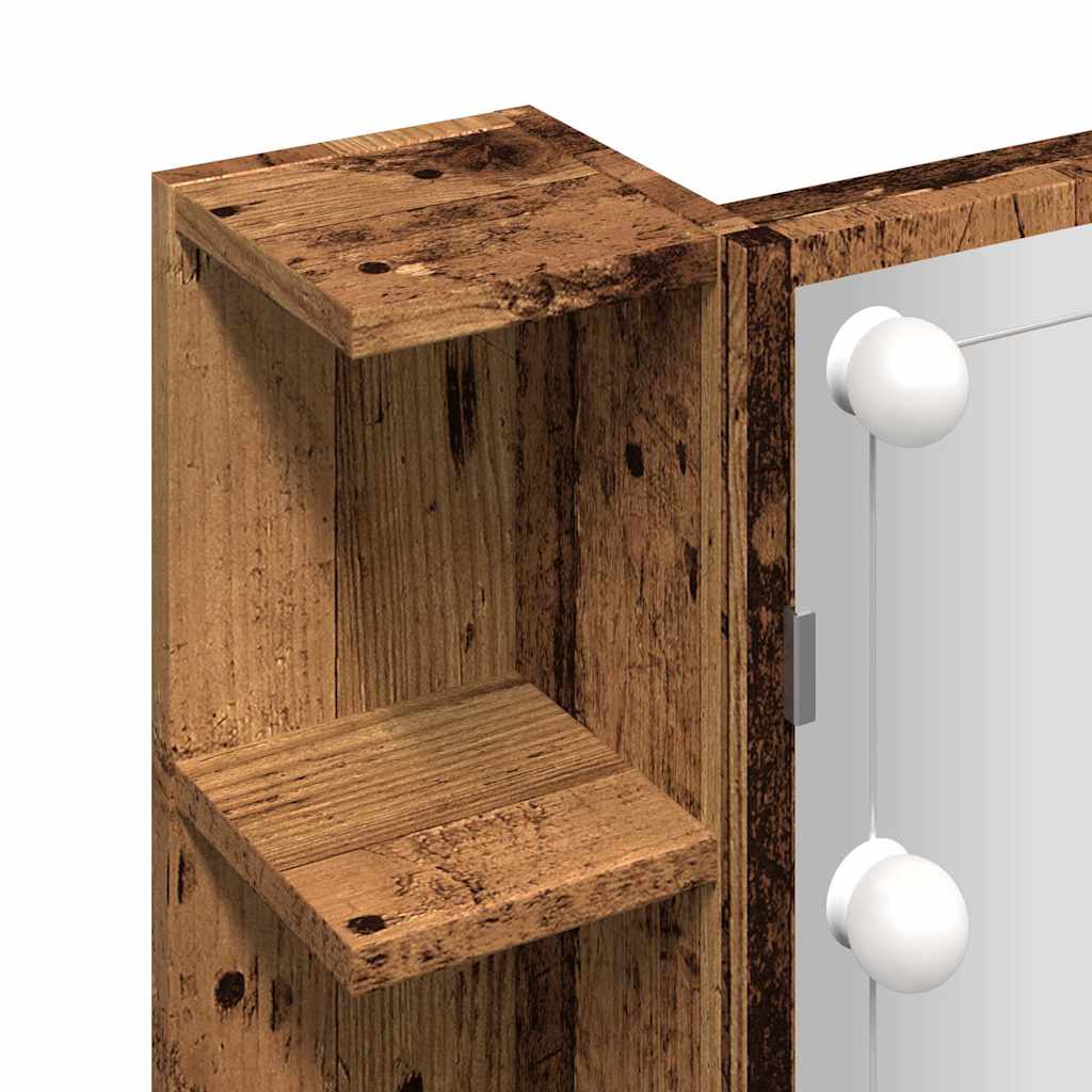 Spiegelkast met LED-verlichting 70x16,5x60 cm oud houtkleurig is nu te koop bij PeponiXL, paradijselijk wonen!