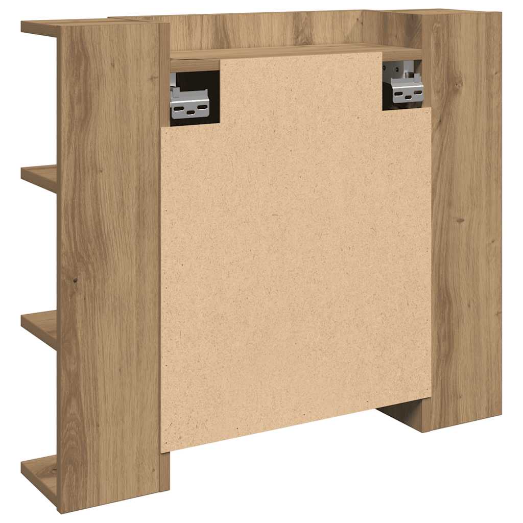 Spiegelkast met LED 70x16,5x60 cm artisanaal eikenkleur is nu te koop bij PeponiXL, paradijselijk wonen!