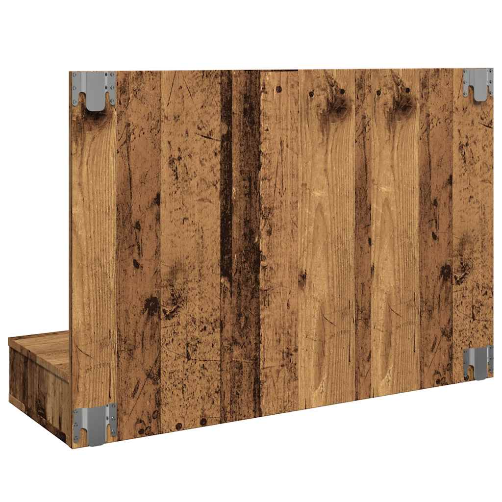 Spiegelkast met LED-verlichting 90x31,5x62 cm oud houtkleurig is nu te koop bij PeponiXL, paradijselijk wonen!