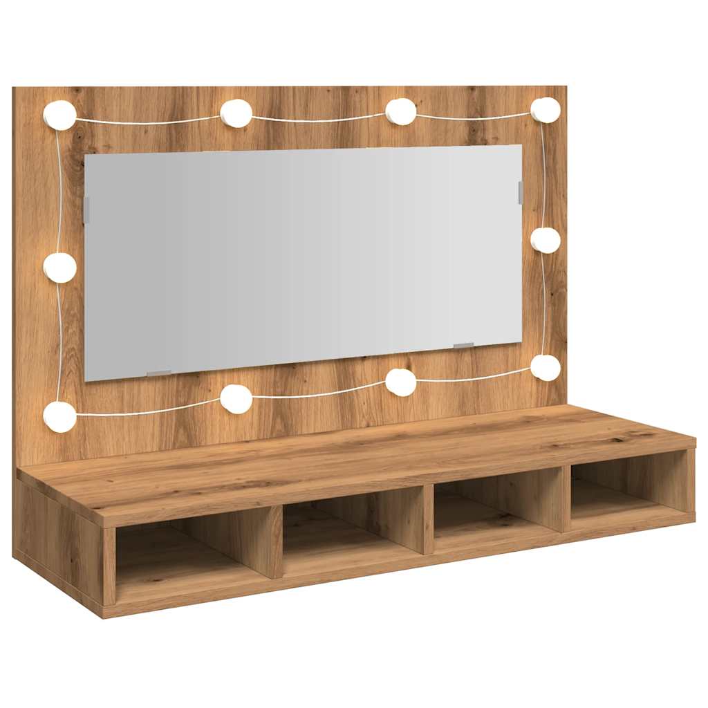Spiegelkast met LED Artisan Eiken 90x31,5x62 cm is nu te koop bij PeponiXL, paradijselijk wonen!