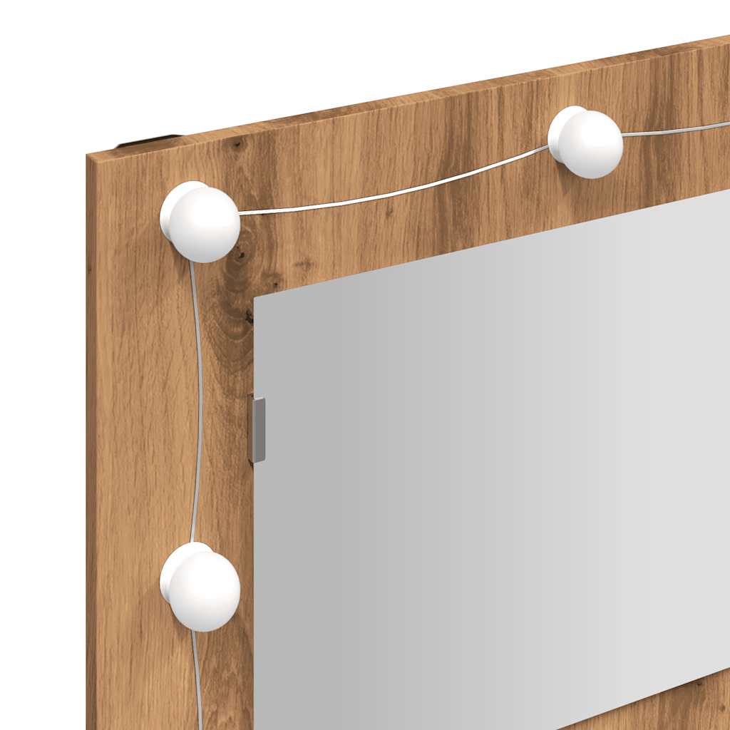 Spiegelkast met LED Artisan Eiken 90x31,5x62 cm is nu te koop bij PeponiXL, paradijselijk wonen!