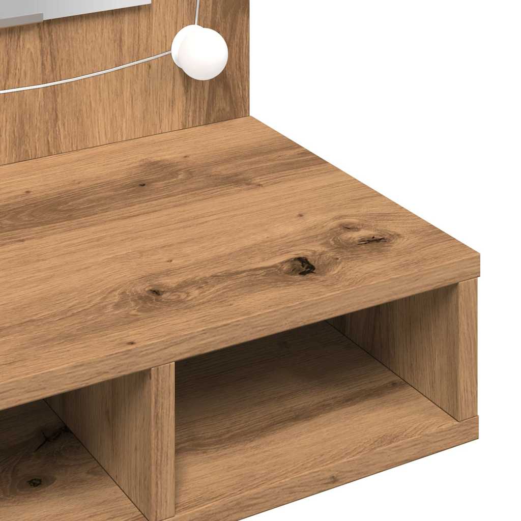 Spiegelkast met LED Artisan Eiken 90x31,5x62 cm is nu te koop bij PeponiXL, paradijselijk wonen!