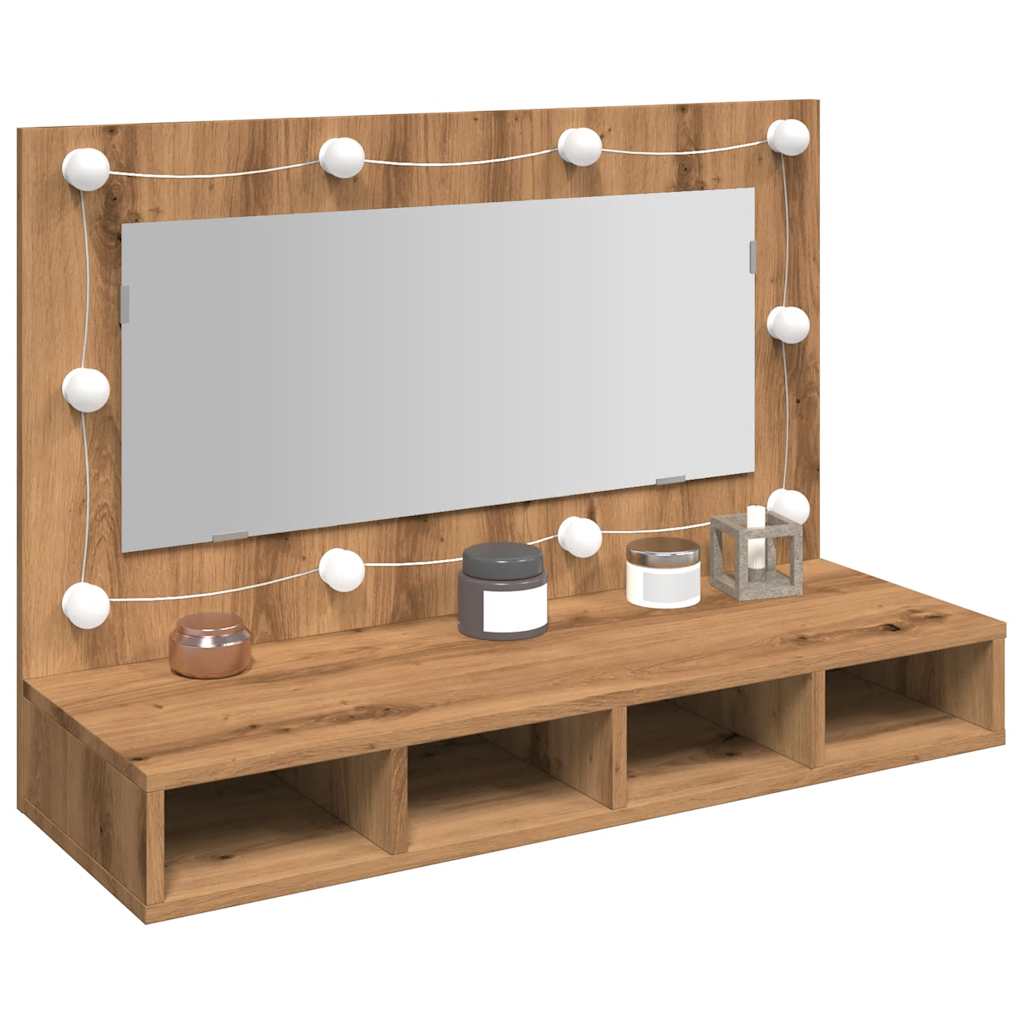 Spiegelkast met LED Artisan Eiken 90x31,5x62 cm is nu te koop bij PeponiXL, paradijselijk wonen!