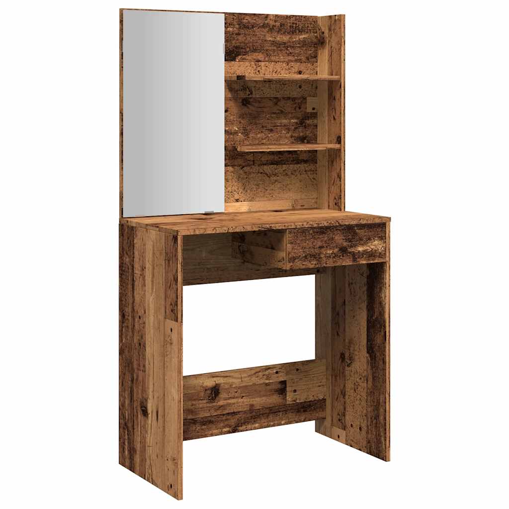 Kaptafel met spiegel 74,5x40x141 cm oud houtkleurig is nu te koop bij PeponiXL, paradijselijk wonen!