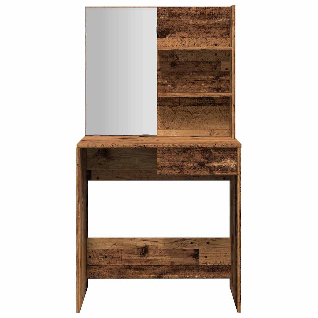 Kaptafel met spiegel 74,5x40x141 cm oud houtkleurig is nu te koop bij PeponiXL, paradijselijk wonen!
