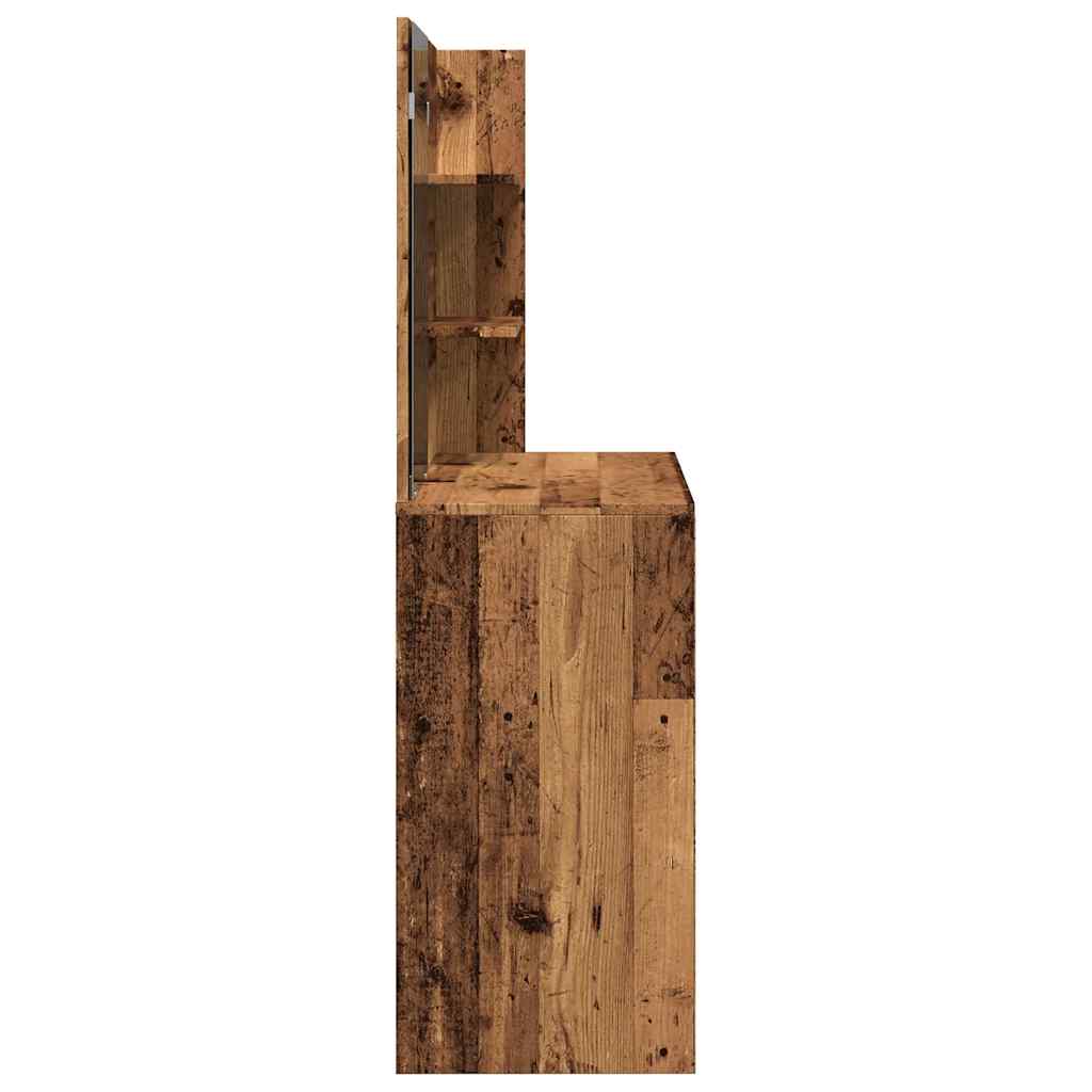 Kaptafel met spiegel 74,5x40x141 cm oud houtkleurig is nu te koop bij PeponiXL, paradijselijk wonen!