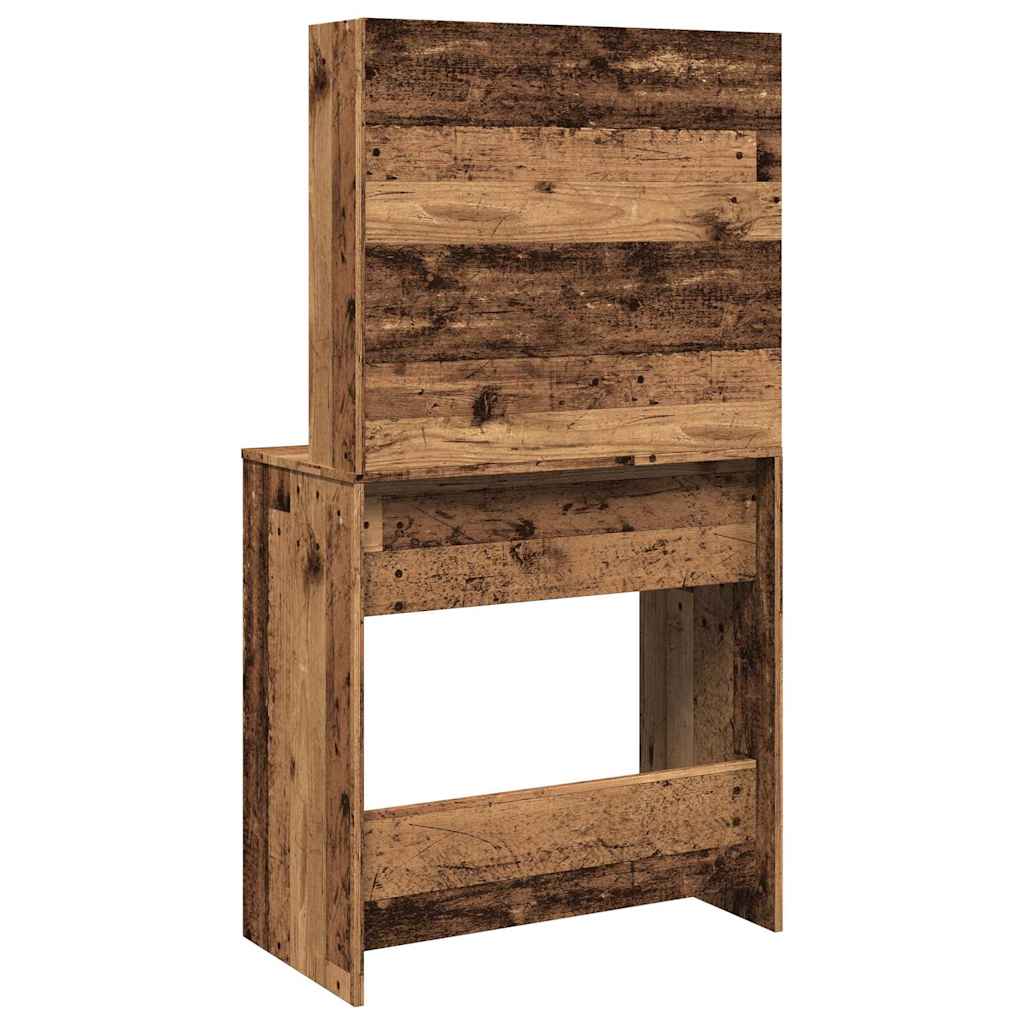 Kaptafel met spiegel 74,5x40x141 cm oud houtkleurig is nu te koop bij PeponiXL, paradijselijk wonen!