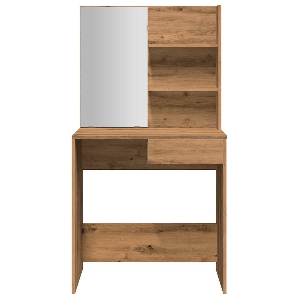 Kaptafel met spiegel 74,5x40x141 cm artisanaal eikenkleur is nu te koop bij PeponiXL, paradijselijk wonen!