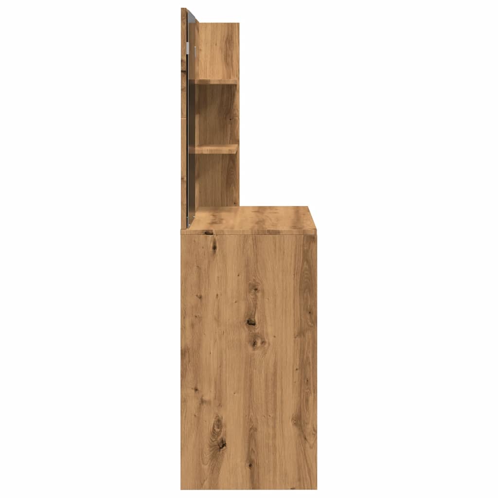 Kaptafel met spiegel 74,5x40x141 cm artisanaal eikenkleur is nu te koop bij PeponiXL, paradijselijk wonen!