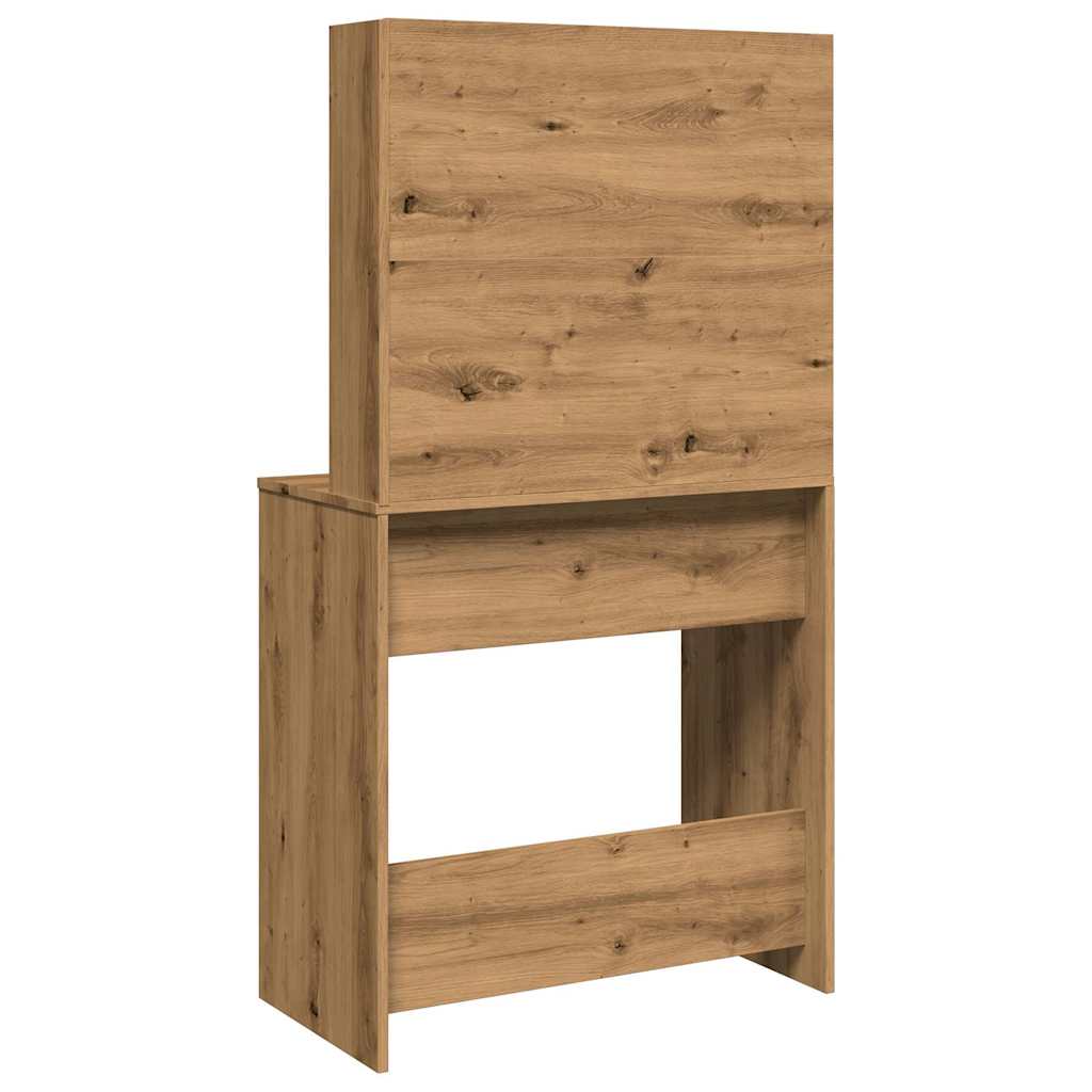 Kaptafel met spiegel 74,5x40x141 cm artisanaal eikenkleur is nu te koop bij PeponiXL, paradijselijk wonen!