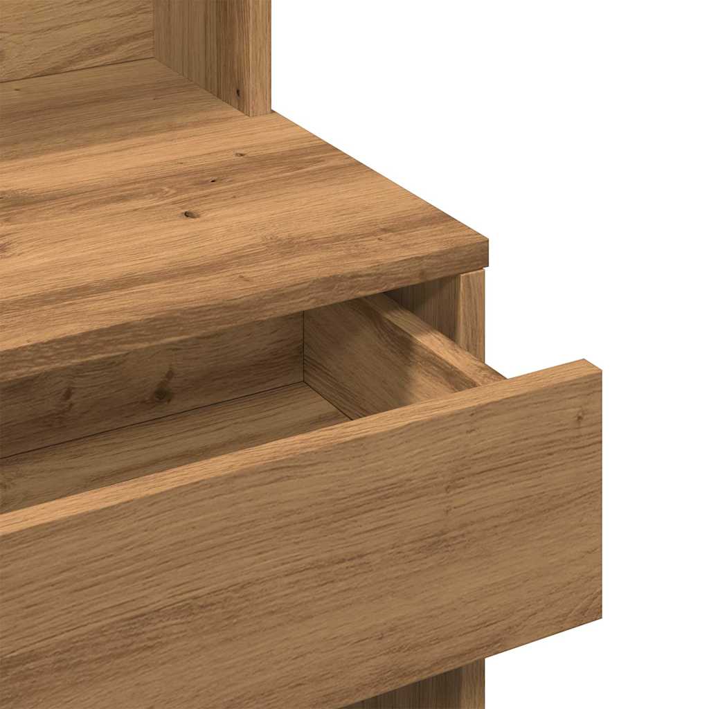 Kaptafel met spiegel 74,5x40x141 cm artisanaal eikenkleur is nu te koop bij PeponiXL, paradijselijk wonen!