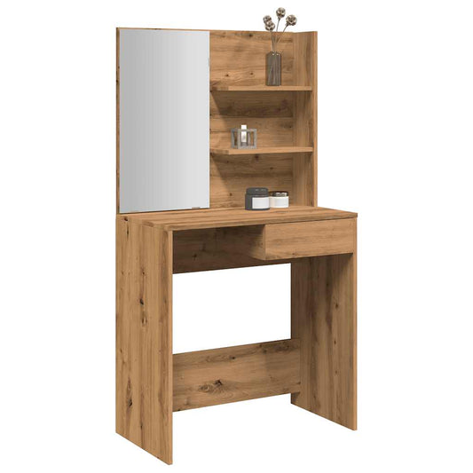Kaptafel met spiegel 74,5x40x141 cm artisanaal eikenkleur is nu te koop bij PeponiXL, paradijselijk wonen!