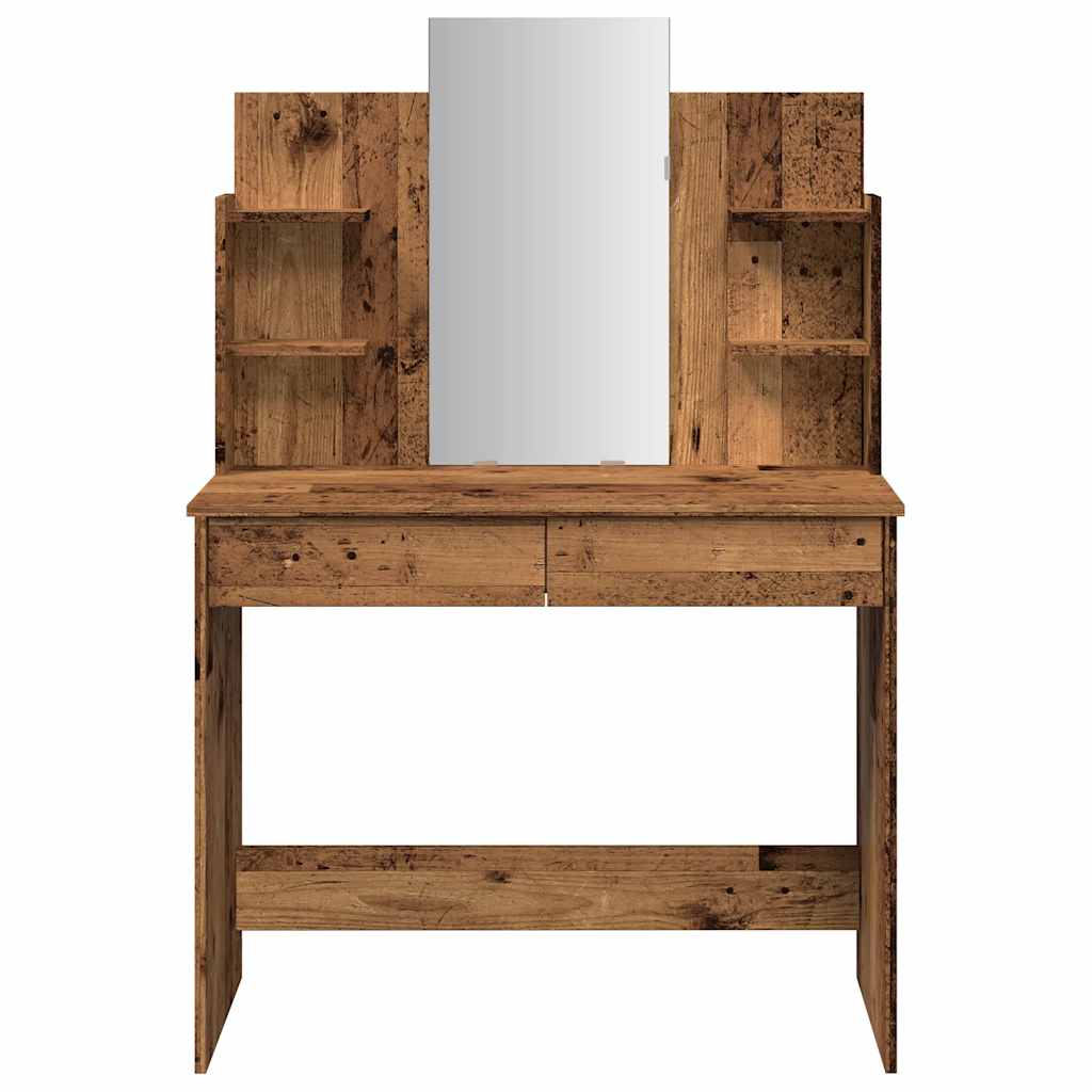 Kaptafel met spiegel 96x39x142 cm oud houtkleurig is nu te koop bij PeponiXL, paradijselijk wonen!
