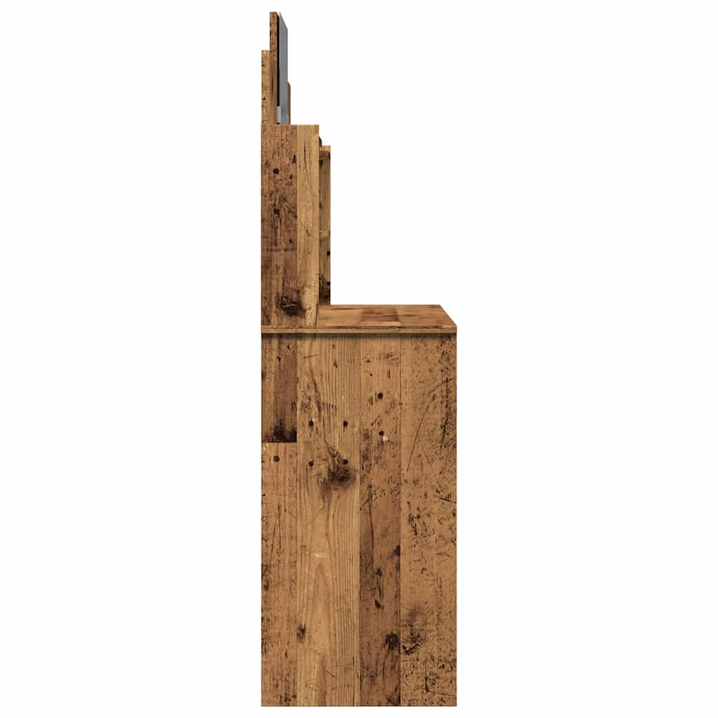 Kaptafel met spiegel 96x39x142 cm oud houtkleurig is nu te koop bij PeponiXL, paradijselijk wonen!