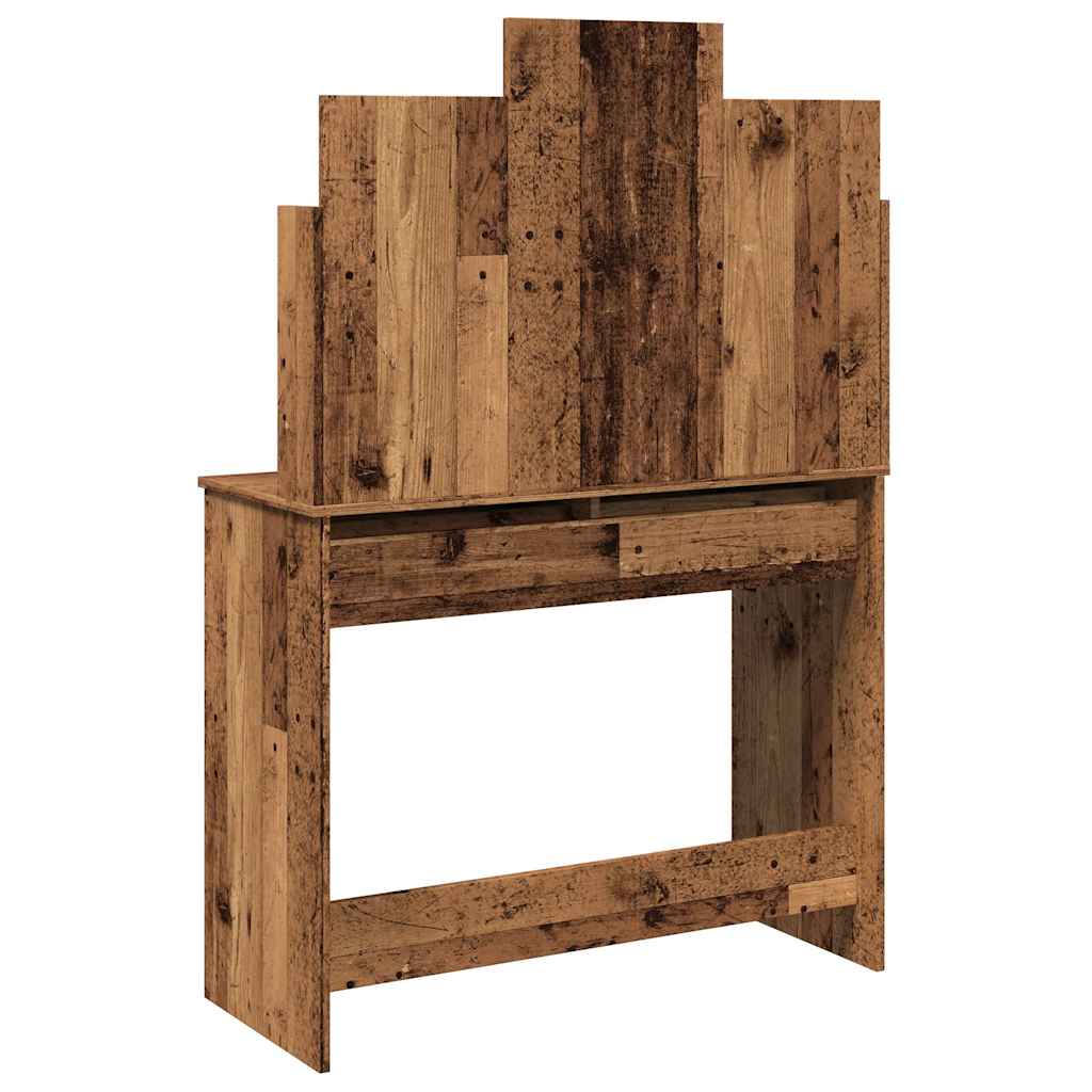 Kaptafel met spiegel 96x39x142 cm oud houtkleurig is nu te koop bij PeponiXL, paradijselijk wonen!