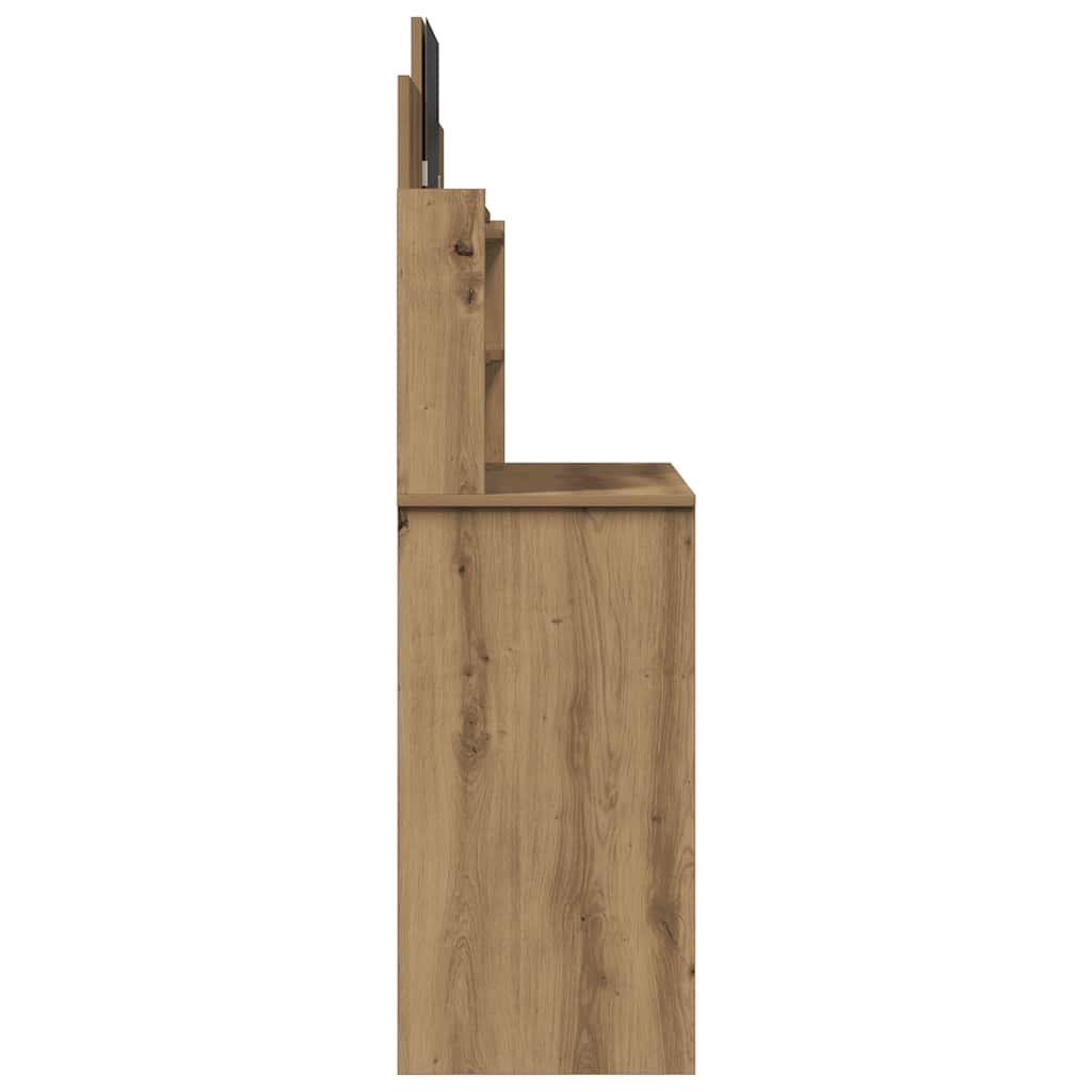 Kaptafel met spiegel 96x39x142 cm artisanaal eikenkleur is nu te koop bij PeponiXL, paradijselijk wonen!