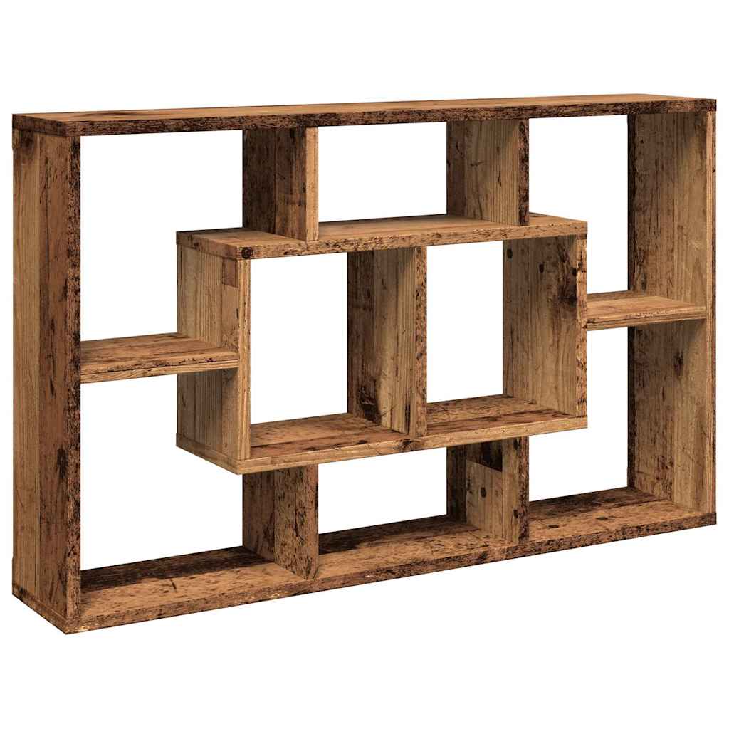 Wandschap 85x16x52,5 cm bewerkt hout oud houtkleurig is nu te koop bij PeponiXL, paradijselijk wonen!