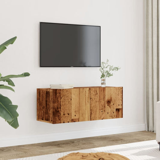 Tv-meubels 2 st wandgemonteerd 80x30x30 cm oud houtkleurig is nu te koop bij PeponiXL, paradijselijk wonen!