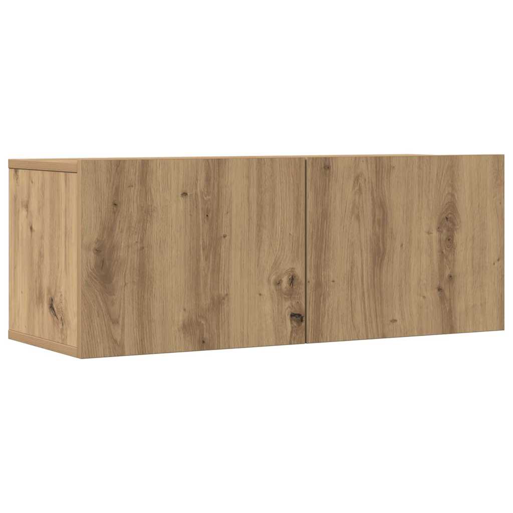 Tv-meubels 2 st wandgemonteerd 80x30x30cm artisanaal eikenkleur is nu te koop bij PeponiXL, paradijselijk wonen!
